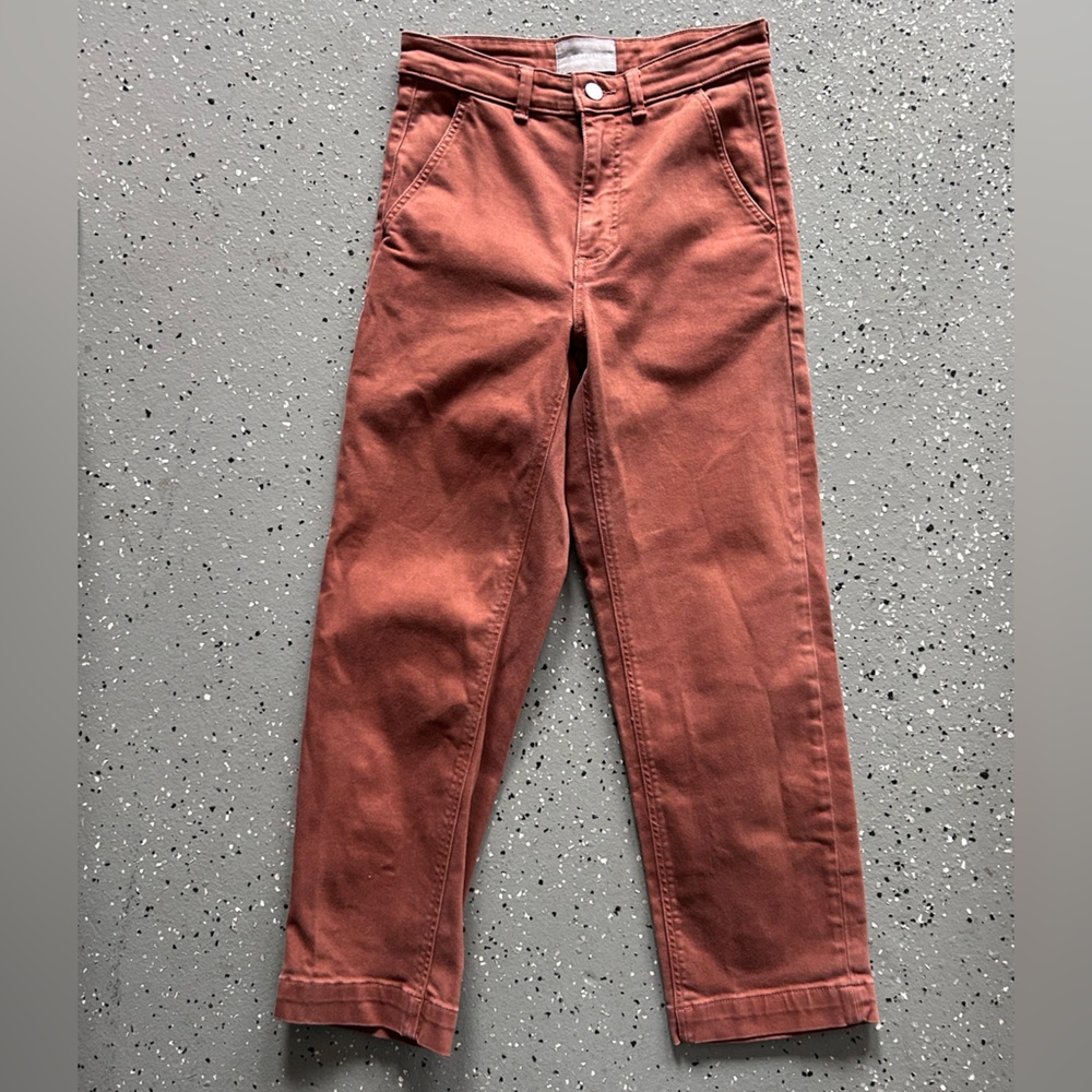 Everlane The Straight Leg Crop Cocoa Brown High Waist Pant